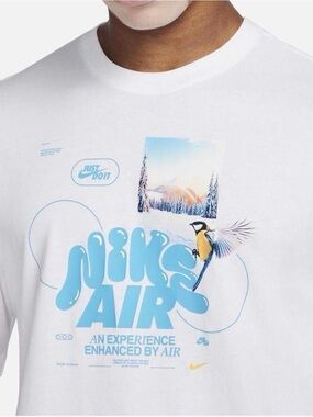 Nike White T-Shirt with Gray Logo Print